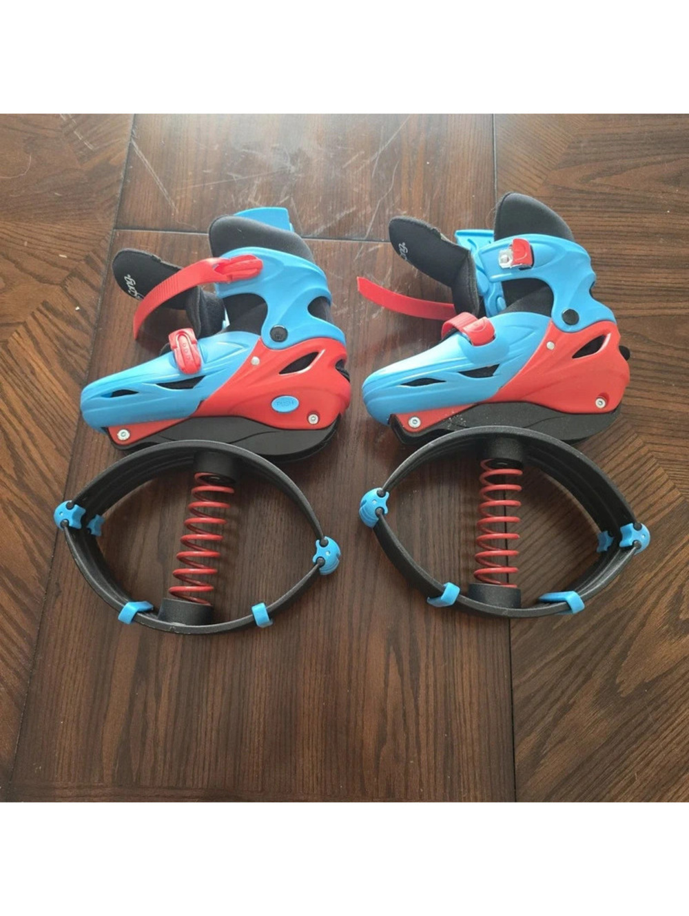 Hearthsong Jump2it Bouncy Spring Shoes Blue Red Size US 6-9 EUR 39-42 Very Good